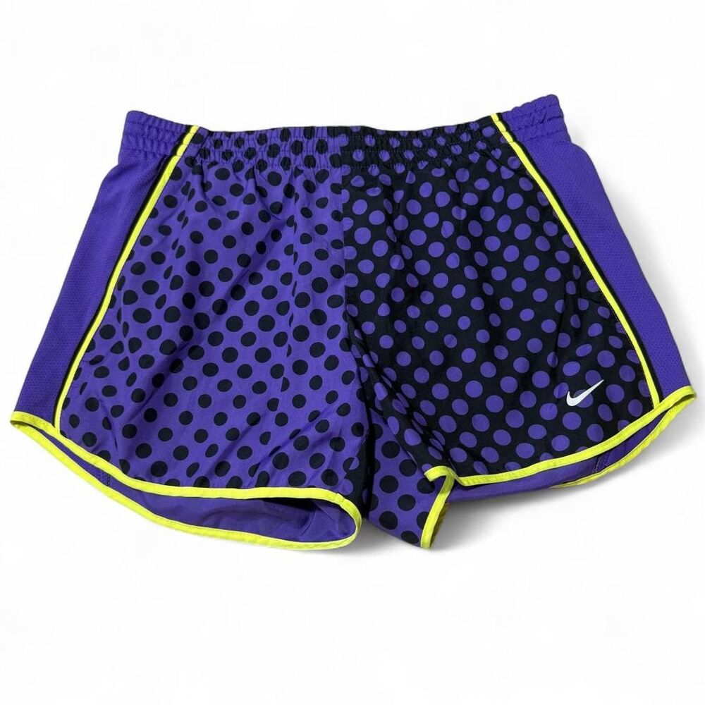 Nike Purple Polka Dot Drawstring Shorts Built In Liner Women’s Small